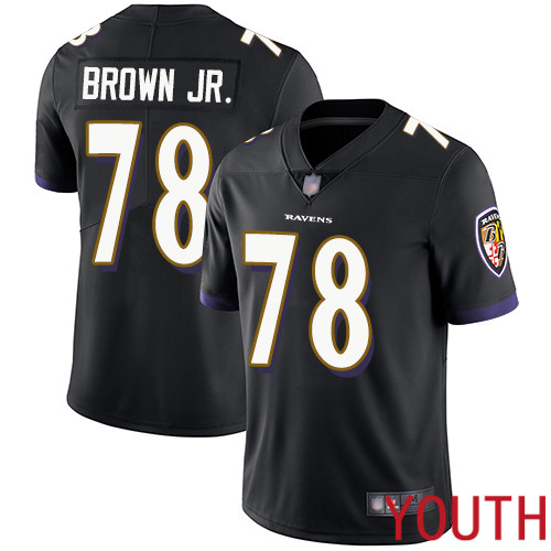 Baltimore Ravens Limited Black Youth Orlando Brown Jr. Alternate Jersey NFL Football #78 Vapor Untouchable->youth nfl jersey->Youth Jersey